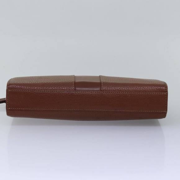 Burberrys Clutch Bag Leather Brown Auth ep4543 - Picture 6 of 16